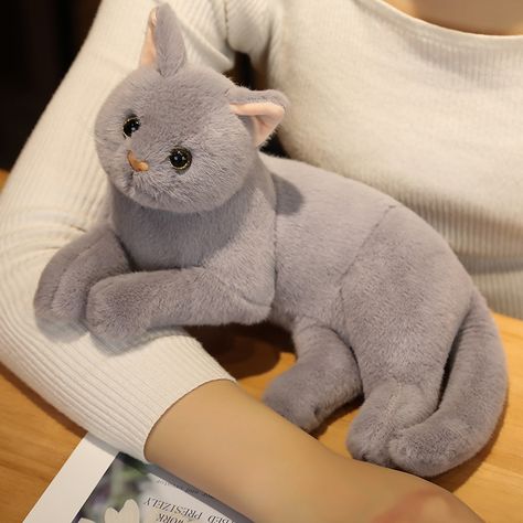 Realistic Cat Plush, Yellow Kittens, Cat Stuffed Animal, Chat Kawaii, Kitten Toys, British Shorthair Cats, Cat Themed Gifts, Knitted Cat, Cat Plush Toy