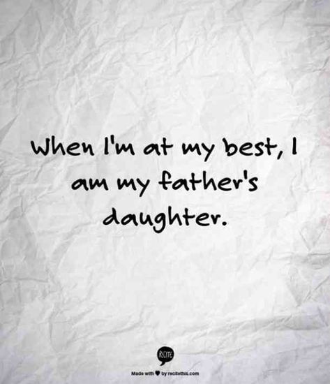 "When I'm at my best, I am my father's daughter." #fathersday #quotes #fathersdayquotes #dad Follow us on Pinterest: www.pinterest.com/yourtango I Am My Father's Daughter, Miss You Dad Quotes, Missing Dad, I Miss My Dad, I Miss You Dad, Remembering Dad, My Father's Daughter, Miss My Dad, Miss You Dad