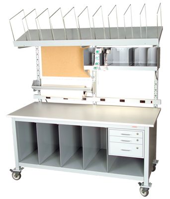 Packing Table Ideas, Shipping And Receiving Organization, Warehouse Packing Station, Shipping Room Organization, Small Business Packing Station Ideas, Ebay Office Setup, Ebay Shipping Station, Shipping Station Organization, Shipping Station Small Business