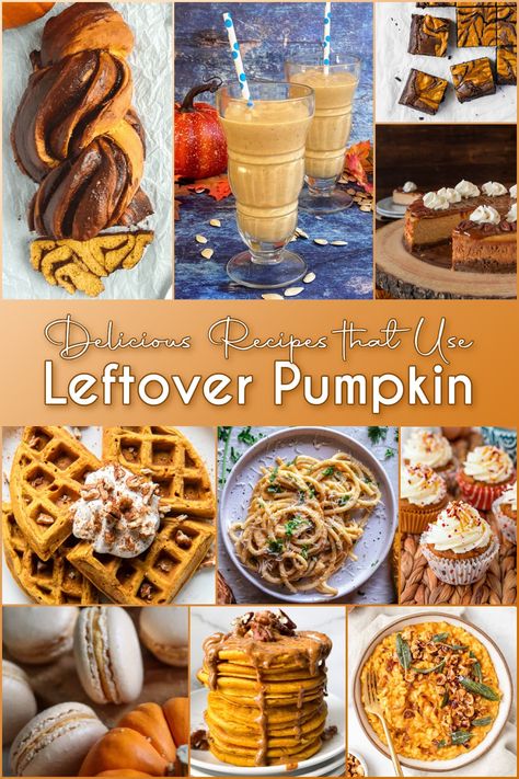 What can you do with a cup or less of leftover pumpkin puree? Plenty! Here’s  our list of creative, fall-inspired pumpkin recipes, each requiring 1 cup of puree or less to make. #pumpkinrecipes #fallbaking #fallrecipes Puree Ideas, Leftover Pumpkin Puree, Pumpkin Puree Recipes, Frozen Pumpkin, Leftover Pumpkin, Pumpkin Recipes Dessert, Pumpkin Pie Filling, Leftovers Recipes, Quiche Recipes