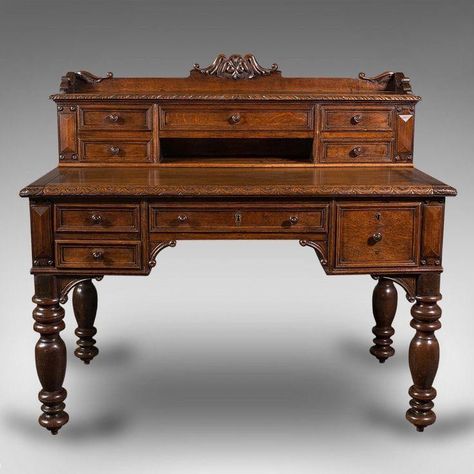 Victorian Study Table, Victorian Pedestal Desk, Study Desk Vintage, Victorian Era Furniture, Antique Victorian Furniture, 1890s Furniture, 1890 Furniture, Moody Furniture, Old Writing Desk