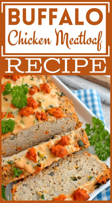 Super Fluffy Buffalo Chicken Meatloaf Recipe Buffalo Chicken Meatloaf, Meatloaf Cups, Chicken Meatloaf Recipe, Traditional Meatloaf, Chicken Meatloaf, Easy Chocolate Mousse, Classic Meatloaf, Meatloaf Recipe, Favorite Side Dish