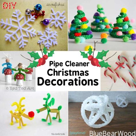 Easy DIY Pipe Cleaner Christmas Decorations for Kids." Holiday Pipe Cleaner Crafts For Kids, Christmas Craft With Pipe Cleaners, Pipecleaner Christmas Crafts For Kids, Pipe Cleaner Christmas Crafts, Christmas Crafts Pipe Cleaners, Pipe Cleaner Christmas Ornaments, Pipe Cleaner Ornaments, Pipe Cleaner Crafts For Kids, Pipe Cleaner Christmas