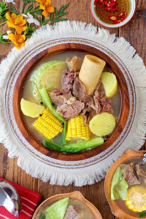 Bulalo - Foxy Folksy Bulalo Soup, Beef Shank Soup, Filipino Soup Recipes, Beef Shanks, Foxy Folksy, Meat Preparation, Small Cabbage, Beef Shank, Using A Pressure Cooker