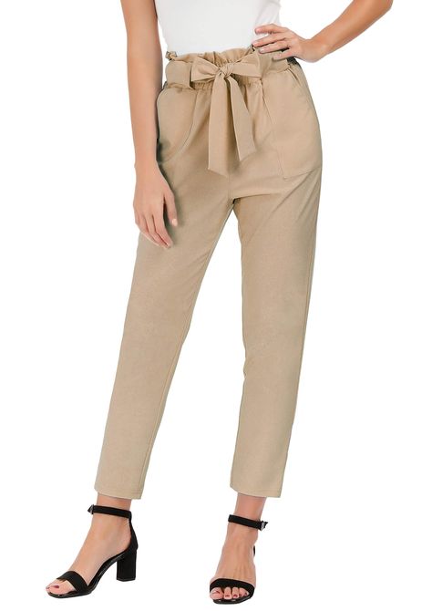 Paper Bag Waist Pants, Paperbag Pants, Smart Casual Style, Casual Tie, Women's Tie, Perfect Pant, Pants With Pockets, Trouser Pants Women, Womens Tie