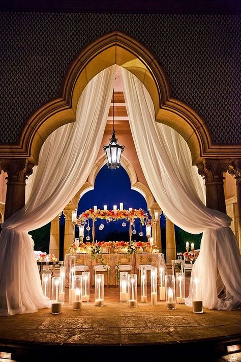 Arab Wedding Decoration, Arab Wedding Decor, Arabian Nights Party Decorations, Arabic Wedding Decoration, Arabian Nights Wedding, Aladdin Wedding, Rose Gold Wedding Inspiration, Arabian Nights Theme, Arabian Wedding