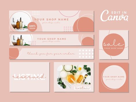 Etsy branding kit with 10+ templates for banners, thumbnails, icons, and more to help you create a consistent and professional brand presence on #Etsy_Thumbnail_Ideas #Etsy_Shop_Banner_Design #Etsy_Banner_Template #Etsy_Shop_Banner_Ideas Etsy Thumbnail Ideas, Etsy Shop Banner Design, Etsy Shop Banner Ideas, Etsy Branding Kit, Business Banner Design Ideas, Shop Banner Design Ideas, Shop Banner Design, Thumbnail Template, Etsy Listing Photos