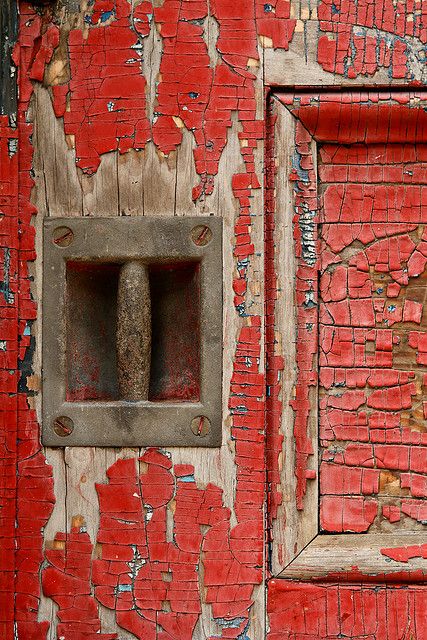 Lost | Forgotten | Abandoned | Displaced | Decayed | Neglected | Discarded | Disrepair | Peeling Paint, Chippy Paint, Rusted Metal, Painted Wall, Old Doors, Paint Chips, Color Textures, Shades Of Red, Texture Art