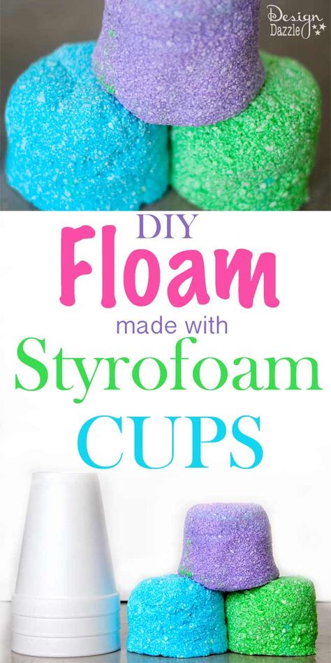 how to make FLOAM using styrofoam cups. Super easy and inexpensive way to make this fun play floam! How To Make Floam, Diy Floam, Styrofoam Cups, Toddler Snacks, E Mc2, Camping Crafts, How To Make Diy, Crafts For Teens, Summer Crafts