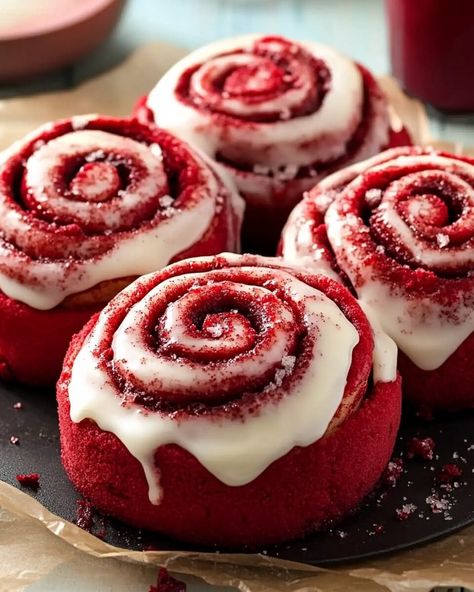 Advertisement These Red Velvet Cinnamon Rolls are a decadent twist on the classic roll, combining ... Read more Red Velvet Churros Recipe, Red Velvet Crepes, Red Velvet Cinnamon Rolls Recipe Easy, Red Velvet Cinammon Roll, Hot Cocoa Cinnamon Rolls, Red Themed Food, Breakfast Desserts Easy, Red Velvet Cinnamon Rolls Recipe, Cinnamon Roll Bakery