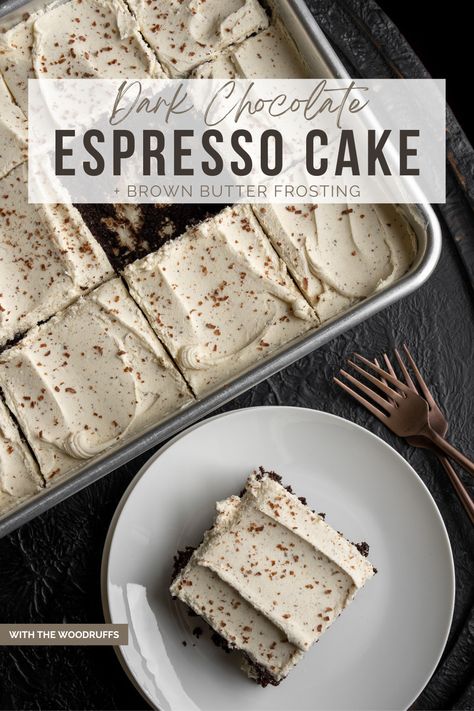 Espresso Cake Recipe, Browning Butter, Cake With Brown Butter Frosting, Chocolate Birthday Cake Decoration, Chocolate Espresso Cake, Brown Sugar Cakes, Espresso Cake, Brown Butter Frosting, Butter Pecan Cake