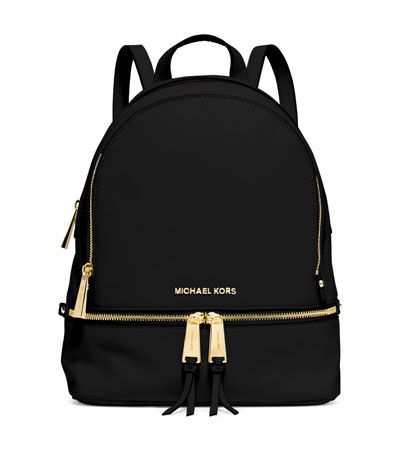 V2D24 MICHAEL Michael Kors Rhea Small Zip Backpack, Black Elegant Michael Kors Luxury Backpack, Luxury Michael Kors Designer Backpack, Michael Kors Black Travel Backpack, Michael Kors Rucksack, Michael Kors Backpack With Gold-tone Hardware For Everyday Use, Luxury Michael Kors Backpack For On-the-go, Black Rucksack, Michael Kors Backpack, Knapsack Bag