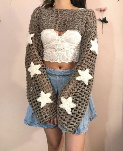 Crochet Mesh Shrug, Crochet Mesh Sweater, Crochet Mesh Top, Mesh Shrug, Crop Top With Sleeves, Super Crop Top, Top With Sleeves, Shrug Top, Sweater Handmade