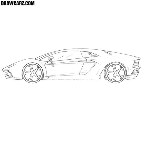 Lamborghini Aventador Drawing, Lamborghini Drawing, Lamborghini Cake, Lamborghini Art, Long Hair Drawing, Outline Pictures, View Drawing, Youtube Drawing, Unique Vehicles