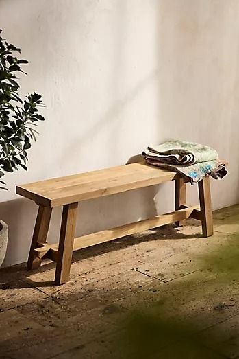 Patio & Outdoor Furniture | AnthroLiving Bench Drawing, Outdoor Garden Bench, Teak Bench, Entry Bench, Reclaimed Wood Furniture, Wood Filler, Dream Backyard, Wood Bench, Wooden Garden