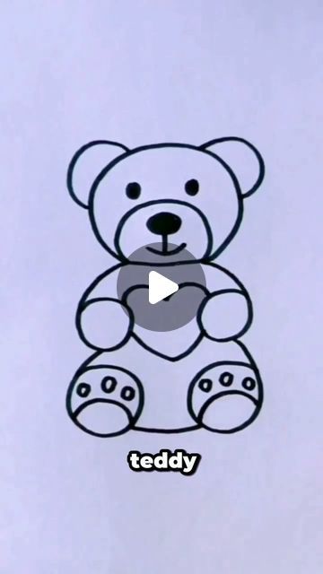 Teddy Bear Drawing Easy, Draw A Teddy Bear, Teddy Drawing, Teddy Bear Drawing, Painting Pencil, Pencil Drawings For Beginners, Easy Art For Kids, Easy Drawing Steps, Easy Drawings For Beginners