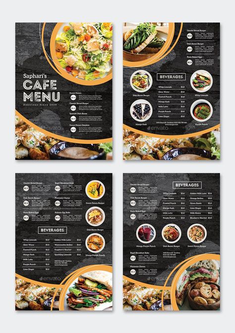 Restaurant Content, Restaurant Menu Card, Thai Food Menu, Restaurants Design, Menu Sans Gluten, Restaurant Business Plan, Resto Bar, Sweet Potato Dishes, Cafe Menu Design