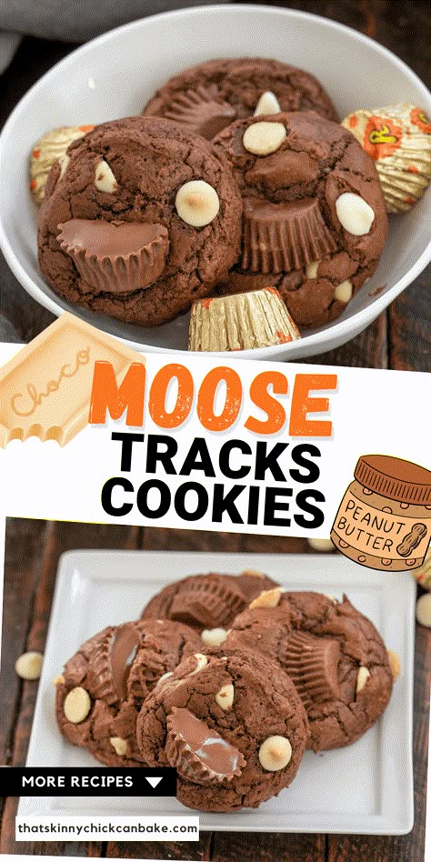 Moose Track Cookies, Moose Tracks Cookies, Moose Tracks Cookie Bars, Chocolate Chips And Peanut Butter, Carrot Cake Bars Recipe, Fudgy Cookies, Moose Tracks, Chicke Recipes, Peanut Cookies