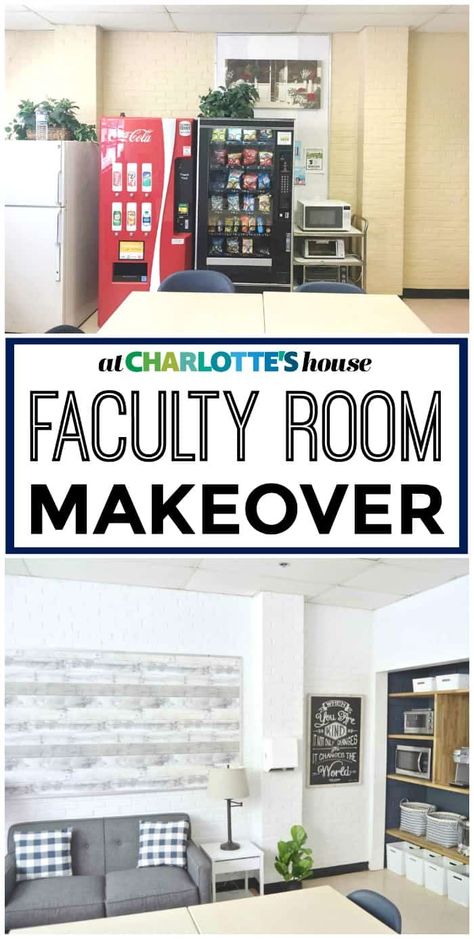 School Faculty Room, Faculty Room Makeover, Teachers Lounge Decor, Elementary School Office, Faculty Room, Break Room Decor, Teachers Lounge Makeover, School Office Decor, Data Room