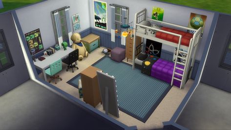 Twin room using the new bunkbeds Twin Room, Twins Room, Sims 4, Loft Bed, Twins, Loft, Bed, Furniture, Home Decor