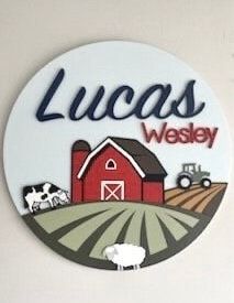 Boy Kids Room, Thoughtful Baby Shower Gifts, Wood Name Sign, Custom Name Sign, Animals Baby Shower, Wood Names, Kids Signs, Farm Barn