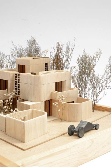 Architectural model for Casa Tulum 13, by José Manuel Martín Amate @jmmartinamate , 2023. Model: @prot_studio Scale: 1/50 Material: balsa wood, pine wood Villa for rent with 4 bedrooms and two pools in Tulum. Starting summer 2023. Balsa Wood Models Architecture, Physical Model Architecture, Architecture Replica, Wood Villa, Arch Drawing, Balsa Wood Models, Architecture Models, Wood Arch, Archi Design