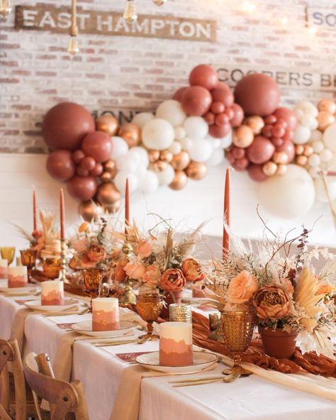 Fall Bridal Shower Ideas That are Crisp and Golden | Bridal Shower 101 Pumpkin Wedding Shower Ideas, Fall Floral Bridal Shower Theme, Fall Bridal Shower Dessert Table, Falling For You Bridal Shower Theme, Bridal Shower Fall Theme Decor, Fall Bridal Shower Color Schemes, Autumn Bridal Shower Decorations, Fall In Love Shower Theme, Fall Floral Bridal Shower Ideas