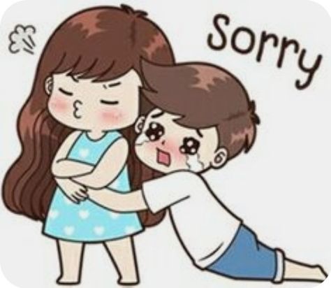 Sorry Cartoon Couple, Sorry For Love, Sorry Drawing, Sorry Picture, Cute Sorry, Funny Sorry, Sorry Baby, Sorry Images, Chibi Couple