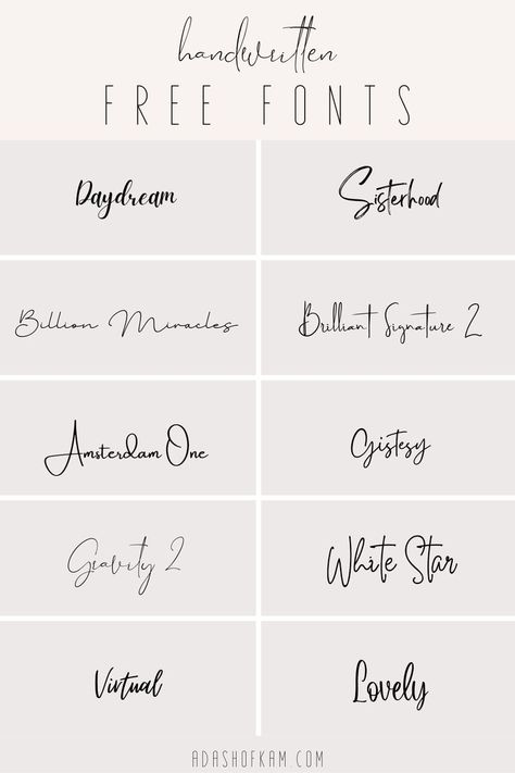 Here is a round up my favorite handwritten fonts on Canva that are completely free to share with you! There are so many good fonts, I had to narrow it down a bit! Click to see the best free handwritten fonts on Canva! Free handwritten fonts. Free handwriting fonts. Free handwritten script fonts. Free handwritten fonts commercial use. Canva fonts. Canva fonts aesthetic. Canva fonts free. Canva fonts for logo. Handwritten fonts. Fonts handwriting. Free fonts. Free fonts Canva. Fonts On Canva Free, Handwriting Fonts Free, Handwritten Fonts Free, Best Handwritten Fonts, Script Fonts Free, Best Free Handwritten Fonts, Free Handwritten Script Fonts, Canva Fonts Free, Canva Fonts Aesthetic