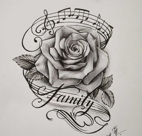 Tattoos Pinterest, Music Notes Tattoo, Tattoo Music, Phrase Tattoos, Flower Tattoo Drawings, Music Note Tattoo, Music Tattoo Designs, Note Tattoo, Music Drawings