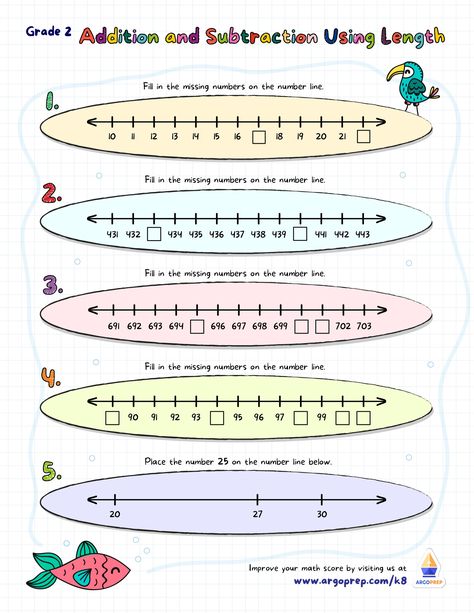 These number line based problems are a great visual for your second-grader! Number lines are used beginning in Kindergarten, so they make a handy and familiar tool. Students will add, subtract, recall numeracy patterns, and visualize where numbers belong spatially in this two-page review. Change Email, Free Printable Math Worksheets, Number Lines, Missing Numbers, Printable Math Worksheets, Free Math Worksheets, Free Math, Numeracy, Number Line