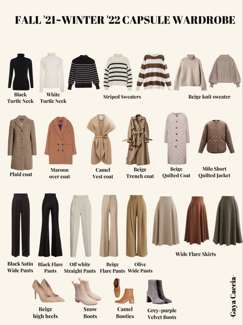 Must Have Minimalist Wardrobe, Business Casual Time Capsule, Capsule Wardrobe 2023 Plus, Business Casual Staples For Women, Light Academia Capsule Wardrobe, Boxy Sweater Outfit, Khaki Top Outfit, Timeless Beige Winter Outerwear, Brown Based Capsule Wardrobe