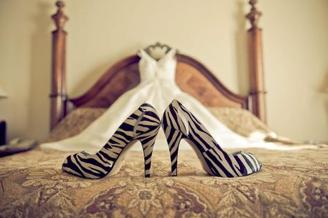 zebra wedding shoes Zebra Wedding, Animal Print Wedding, Zebra Heels, Zebra Print Heels, Zebra Shoes, Jolie Photo, Wedding Pics, Here Comes The Bride, Zebra Print