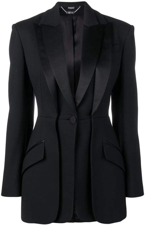 OMG!!!! LOVE this Alexander McQueen double lapel tuxedo jacket Suite Design For Women, Alluring Aesthetic, Blazer Design, Abaya Designs Latest, Brand Photography Inspiration, Designer Blazers, Tuxedo Dress, Blazer Designs, Tuxedo Jacket