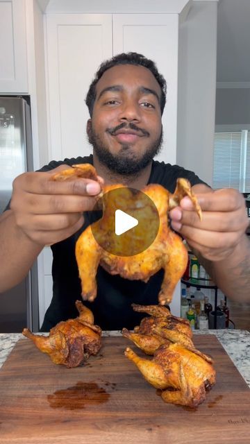 Renzo on Instagram: "Deep Fried Cornish Hens! 

The perfect addition to any meal especially if you want smaller portions! (You can eat the whole thing and not feel guilty too 😂) 

Saw my girl @kimmyskreations.1 do this awhile back and wanted to try myself!

Full ingredient list: 

4 Cornish hens 
1-2 tsp garlic powder
1-2 tsp onion powder
1-2 tsp smoked paprika 
1-2 tsp dried oregano 
1-2 tsp black pepper 
1/2-1 packet sazon 
Frying oil of your preference (350-375) 

For injectable butter: 
2 sticks butter melted 
1 tsp garlic powder
1 tsp onion powder
1 tsp smoked paprika 
1 tsp dried oregano 
1/2 packet sazon" Fried Cornish Hen Recipe, Fried Cornish Hens, Smoked Cornish Hens, Holiday Dinner Recipes, Cornish Hen Recipe, Cornish Hen, Smaller Portions, Cornish Hens, Frying Oil