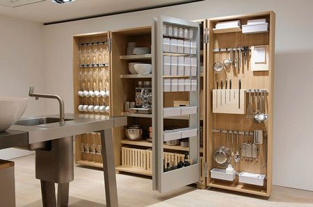 B2 by Bulthaup | Dezeen Pantry Closet Organization, Bulthaup Kitchen, Kitchen Workshop, Organiser Cucina, Kitchen Cabinet Organization Ideas, Kitchen And Bath Showroom, Minimalist Cabinet, Compact Kitchen, Kitchen Cabinet Organization