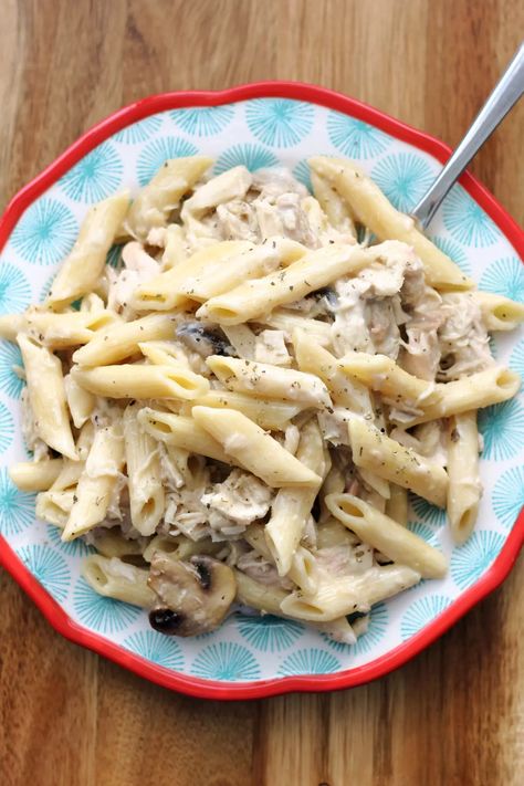 Bishop's Casserole--Instant Pot penne, chicken and mushroom dish with sage and parmesan. Chicken Pasta Dishes, Chicken And Mushroom, Mushroom Dish, Pasta Casserole, Instant Recipes, Instant Pot Dinner Recipes, Tasty Foods, Chicken Recipes Casserole, Slow Cooking