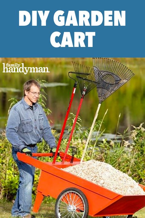 Diy Wheelbarrow, Circular Saw Jig, Homemade Goodies, Garden Cart, Tool Rack, Plywood Sheets, Construction Adhesive, Family Handyman, Crafty Craft