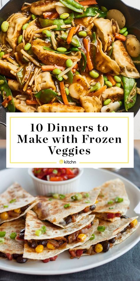 10 Dinner Ideas with Frozen Vegetables | Kitchn Meal Prep With Frozen Veggies, Dinner Recipes With Frozen Vegetables, What To Make With Mixed Veggies, Mixed Frozen Veggie Recipes, Easy Meals With Frozen Veggies, Easy Vegetable Recipes Quick, Dinners With Frozen Veggies, Vegetable Supper Ideas, How To Cook Frozen Veggies