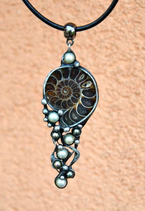 Ammonite Jewelry, Soldering Jewelry, Fossil Jewelry, Metal Clay Jewelry, Electroformed Jewelry, Silver Jewelry Handmade, Artistic Jewelry, Jewelry Tutorials, Polymer Clay Jewelry