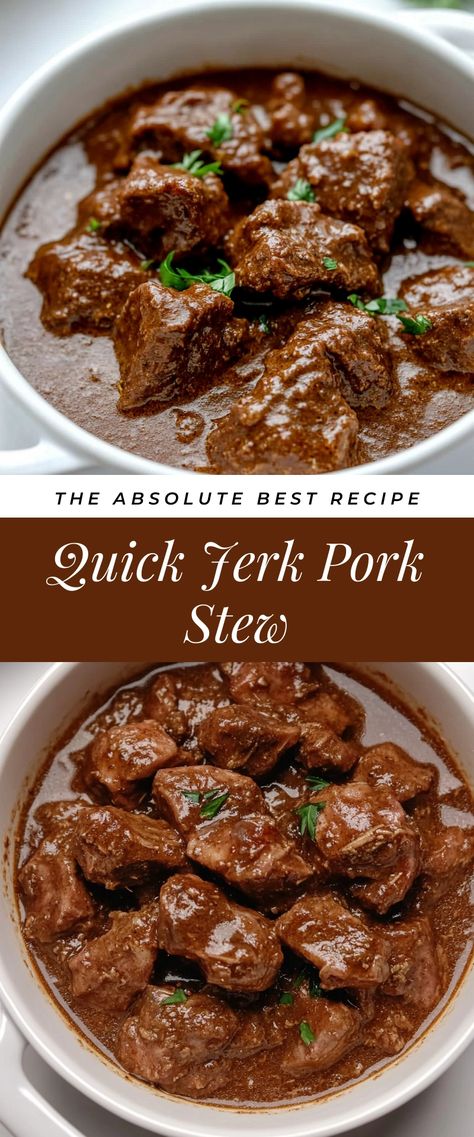 Image for Quick Jerk Pork Stew Pork Stew Meat Recipes, Pork Stew Meat, Jerk Pork, Costa Rican Food, Stew Meat Recipes, Pork Stew, Weekend Dinner, Pork Meat, Beef Stew Meat