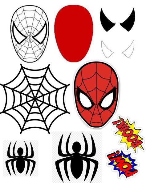 Spiderman Spiderman Cutout Printable, Spiderman Cricut Ideas, Spiderman Centerpiece Ideas, Spiderman Craft, Marvel Party, Rapunzel Birthday Party, Spiderman Gifts, Number Seven, Birthday Centerpiece