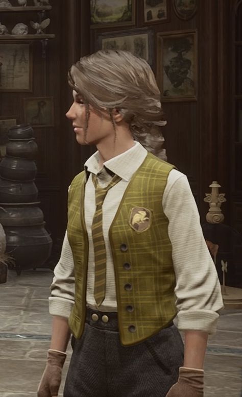 Hogwarts Legacy Uniform Female, Hogwarts Legacy Hufflepuff Mc, Hogwarts Legacy Hairstyles, Hogwarts Legacy Cosplay, Hogwarts Legacy Fashion, Hogwarts Legacy Uniform, Hogwarts Legacy Outfits Female, Hufflepuff Aesthetic Outfits, Hogwarts Legacy Outfits