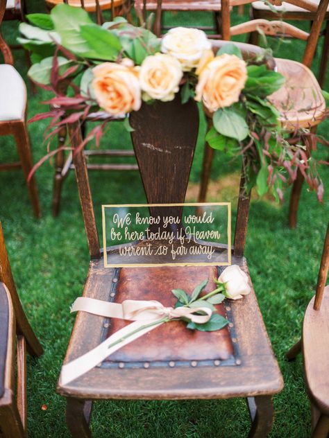 Reserved Heaven Wedding Signs, Honor Chair Wedding, Wedding Seat For Someone In Heaven, This Seat Is Reserved For Someone In Heaven, Seat For Those In Heaven Wedding, Those Who Couldnt Be Here Wedding, Wedding Chair Memorial Ideas, Honor Late Father At Wedding, Honoring Late Father At Wedding