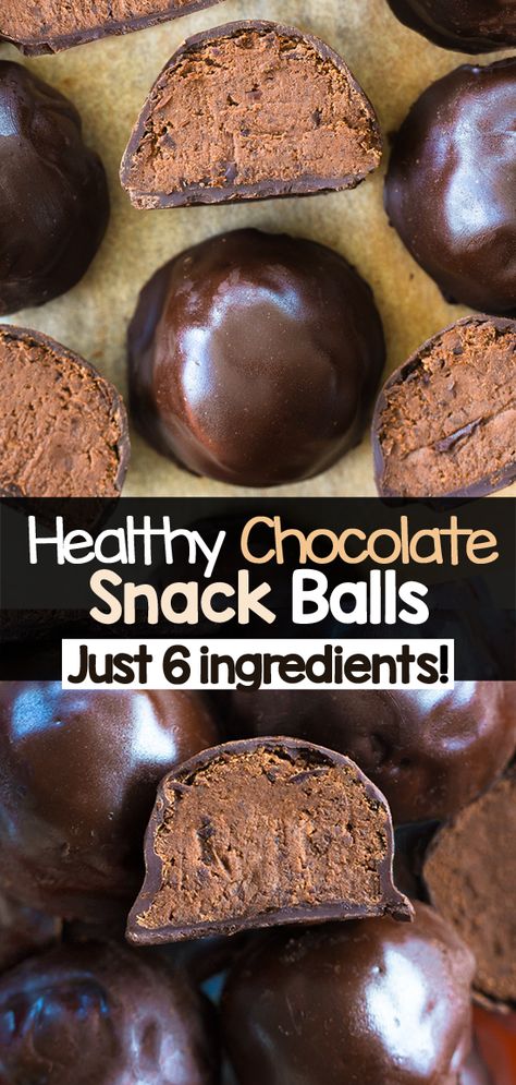 Vegan Healthy Chocolate Truffles Choc Protein Balls, Healthy Chocolate Bites, Healthy Truffle Balls, Healthy Chocolate Craving Snacks, Healthy Chocolate Snack, Low Cal Chocolate, Chocolate Bonbons Recipe, Baking With Protein Powder, Vegan Pastry