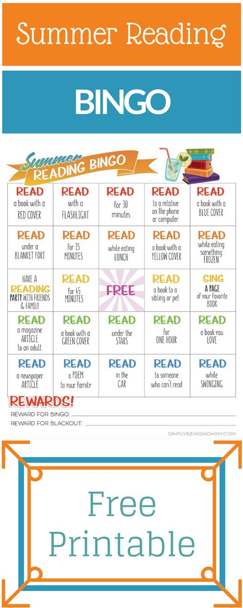 Get your kids excited about reading during the summer with this Summer Reading Bingo printable. It's the perfect way to reward reading while also making it exciting. Summer Reading Bingo, Bingo Free Printable, Budgeting Printables, Book Bingo, Reading Bingo, Homework Ideas, Reading Homework, Bingo For Kids, Free Printables Organization