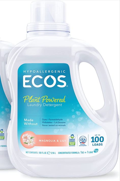 Ecos Laundry Detergent, Cleaner Living, Hypoallergenic Laundry Detergent, Clear Liquids, Liquid Laundry Detergent, Laundry Liquid, Laundry Soap, Liquid Detergent, Natural Cleaning Products