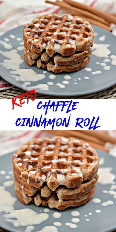 Gluten free cinnamon rolls waffle recipe with icing made in mini dash maker for perfect chaffle for low carb keto diet Keto Cinnamon Roll Waffles, Keto Cinnamon Roll Chaffles, Cinnamon Chaffles Keto, Zero Carb Cinnamon Twist, Low Carb Make Ahead Dinners, Thm Chaffle Recipes, Sweet Chaffles Recipe Keto Easy, Carnivore Chaffle Recipes Easy, Chaffle Recipe Keto Easy With Almond Flour