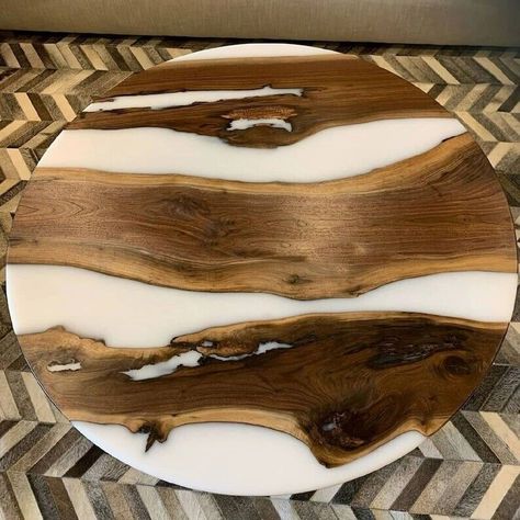 home decor with this stunning Round Epoxy Resin Table 🌟 Handmade with care, this Art Deco style table is customizable and perfect for your living room, dining room, or kitchen! #HomeDecor #Handmade #EpoxyTable #ArtDeco #Desirestonecraft  #Porch #LivingRoom #ArtDeco #Handmade #Polished #Resin #Wood #Round #eBay #DiningTable #Accordingtosizevariation Desk Luxury, Kitchen Slab, Resin River Table, Trading Desk, Coffee Table Kitchen, Epoxy Table Top, Sofa Dining Table, Home Office Study, Live Edge Furniture