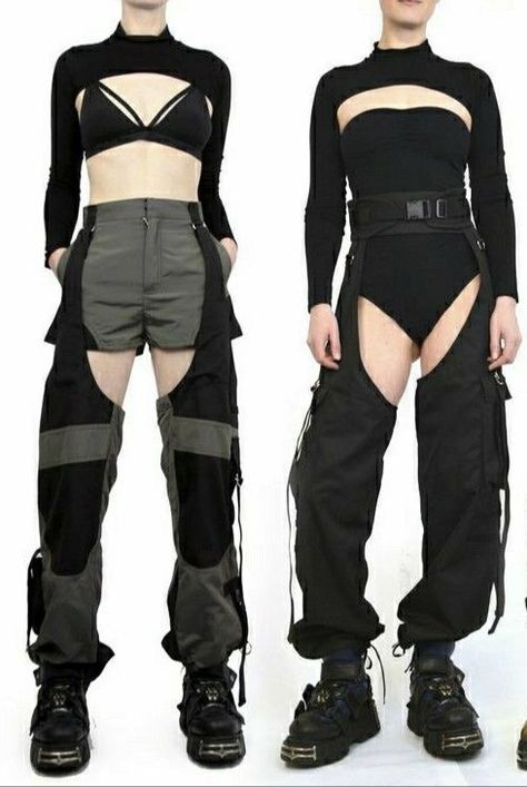 Chap Pants Outfit, Motor Cycle Outfit, Hip Window Outfit Men, Futuristic Fashion Cyberpunk, Dark Cyberpunk Outfit, Technopunk Fashion, Neo Futurism Fashion, Kpop Guy Outfits, Cyberpunk Fashion Aesthetic